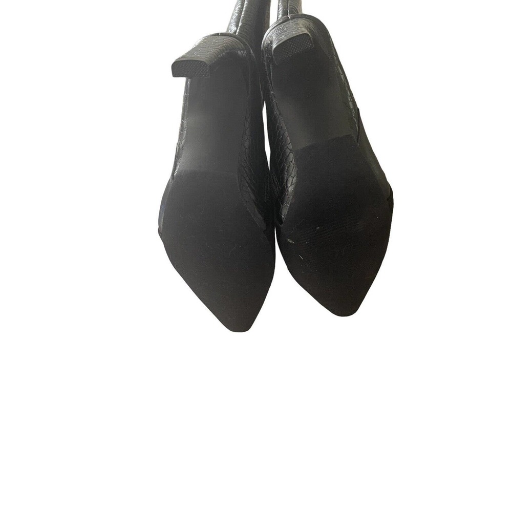 Womens Boots Size 8.5 Black Faux Suede Leather Double Zipper Knee Boots - Picture 4 of 9